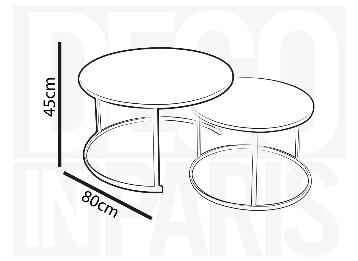 Lot de 2 tables basses rondes gigognes AMERIO - Image 4