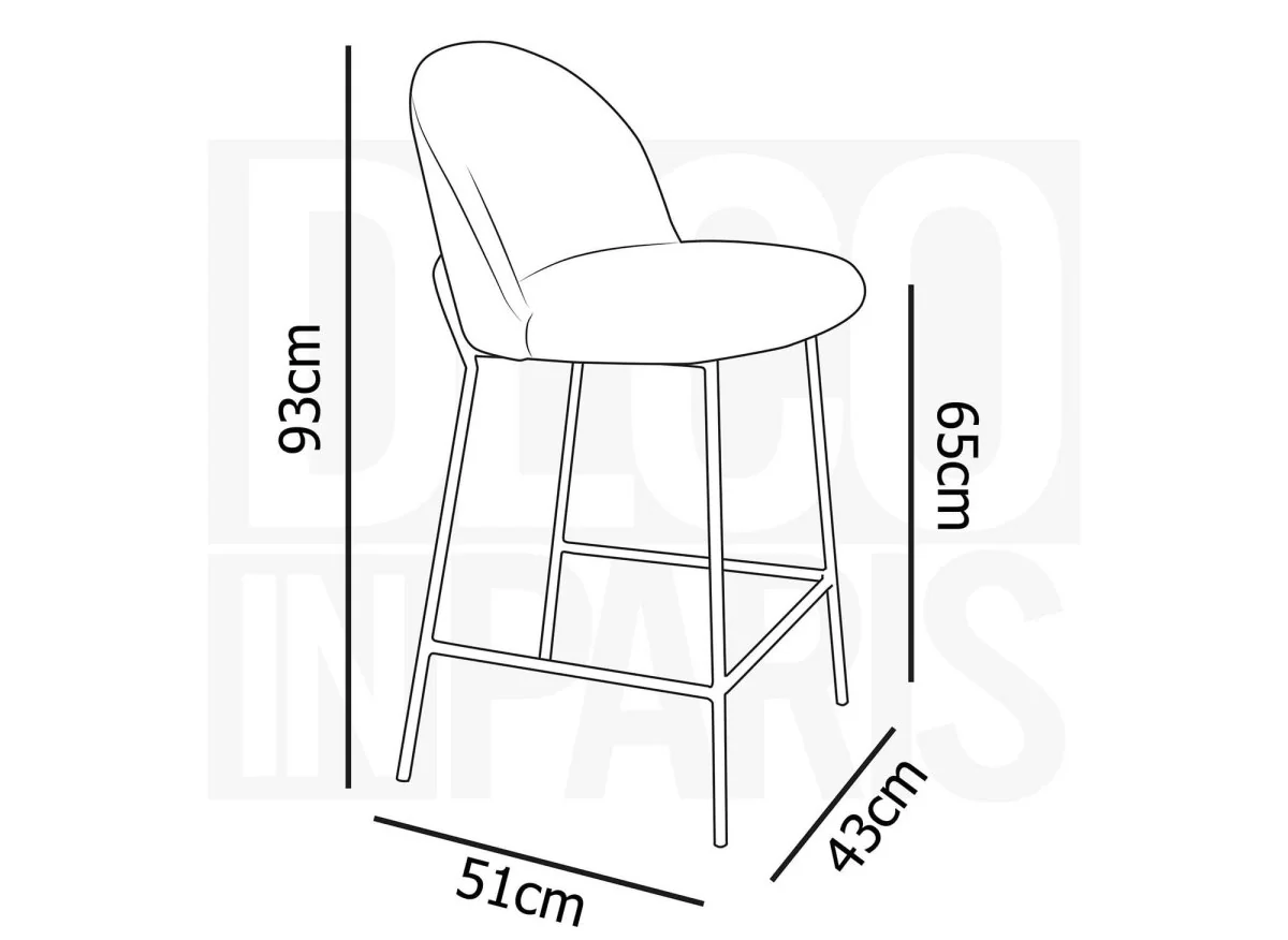 Lot de 2 tabourets de bar design en velours bleu ARABEL - Image 8