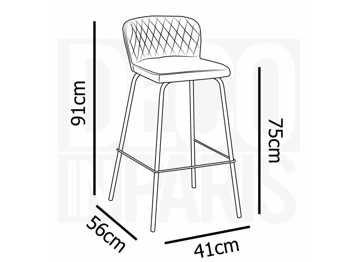 Lot de 2 tabourets de bar design en velours vert BOSCO - Image 10