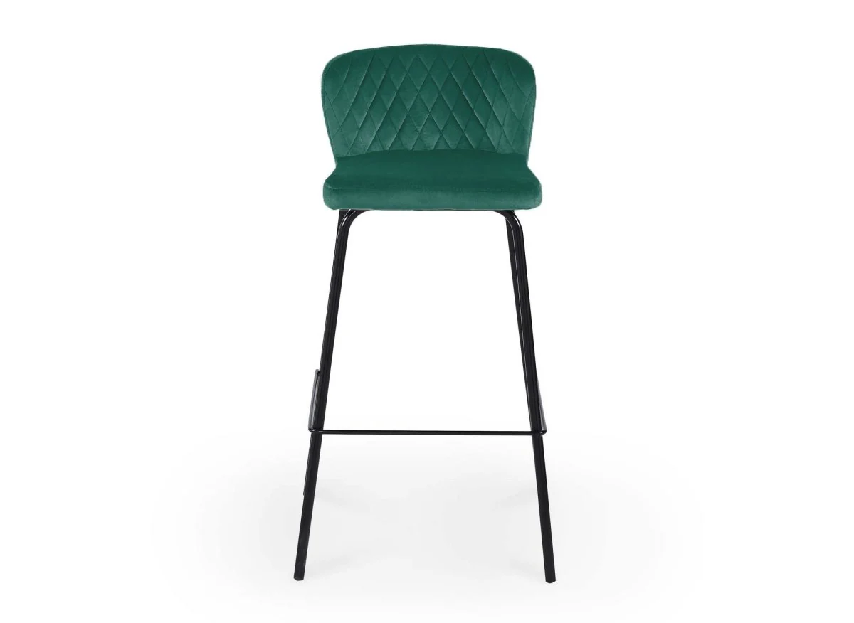 Lot de 2 tabourets de bar design en velours vert BOSCO - Image 6