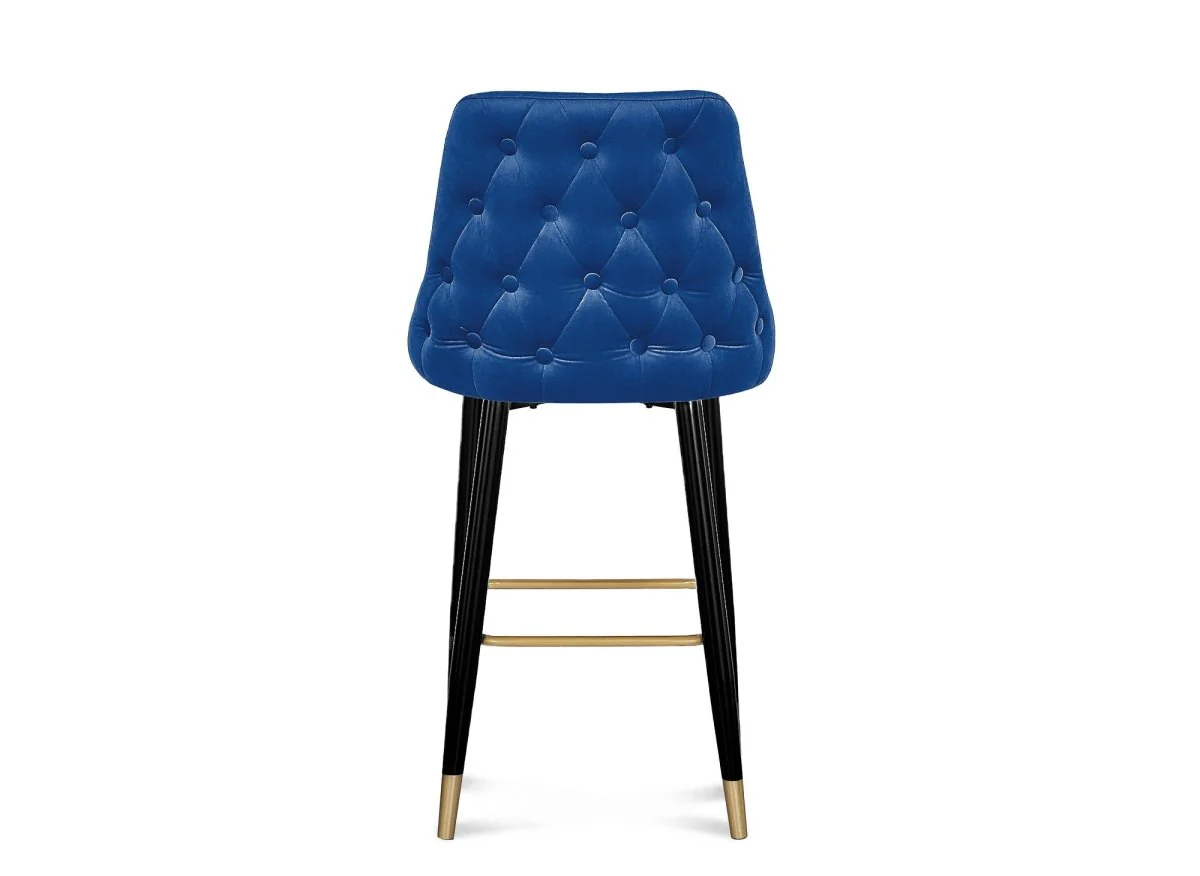 Lot de 2 tabourets de bar en velours bleu DORINA - Image 10