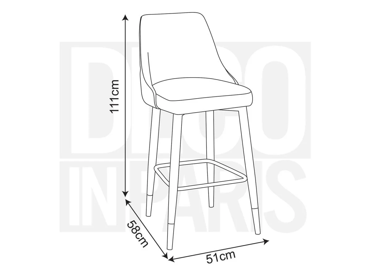 Lot de 2 tabourets de bar en velours bleu DORINA - Image 11