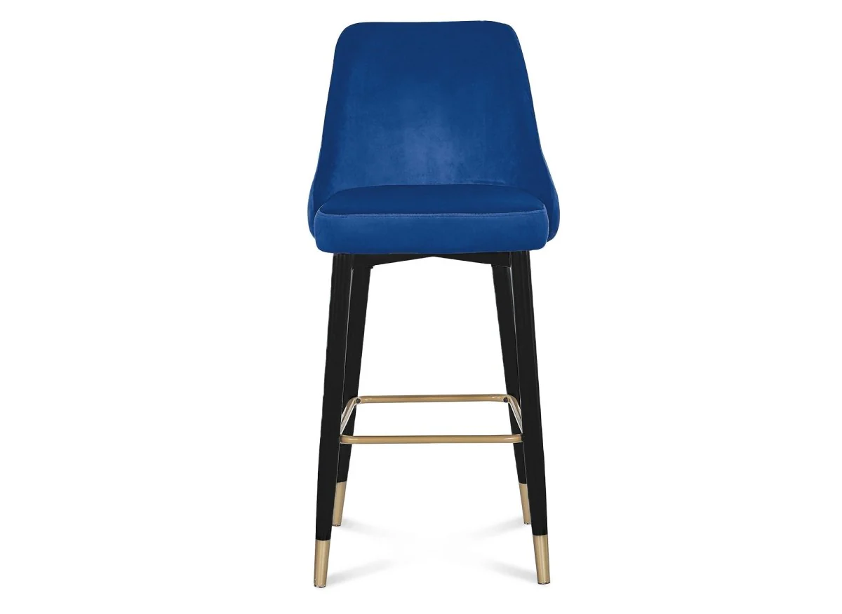 Lot de 2 tabourets de bar en velours bleu DORINA - Image 7