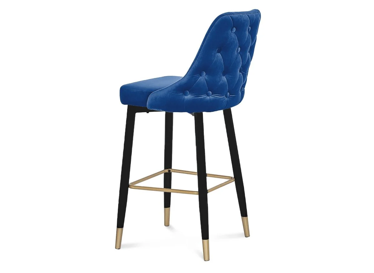 Lot de 2 tabourets de bar en velours bleu DORINA - Image 9