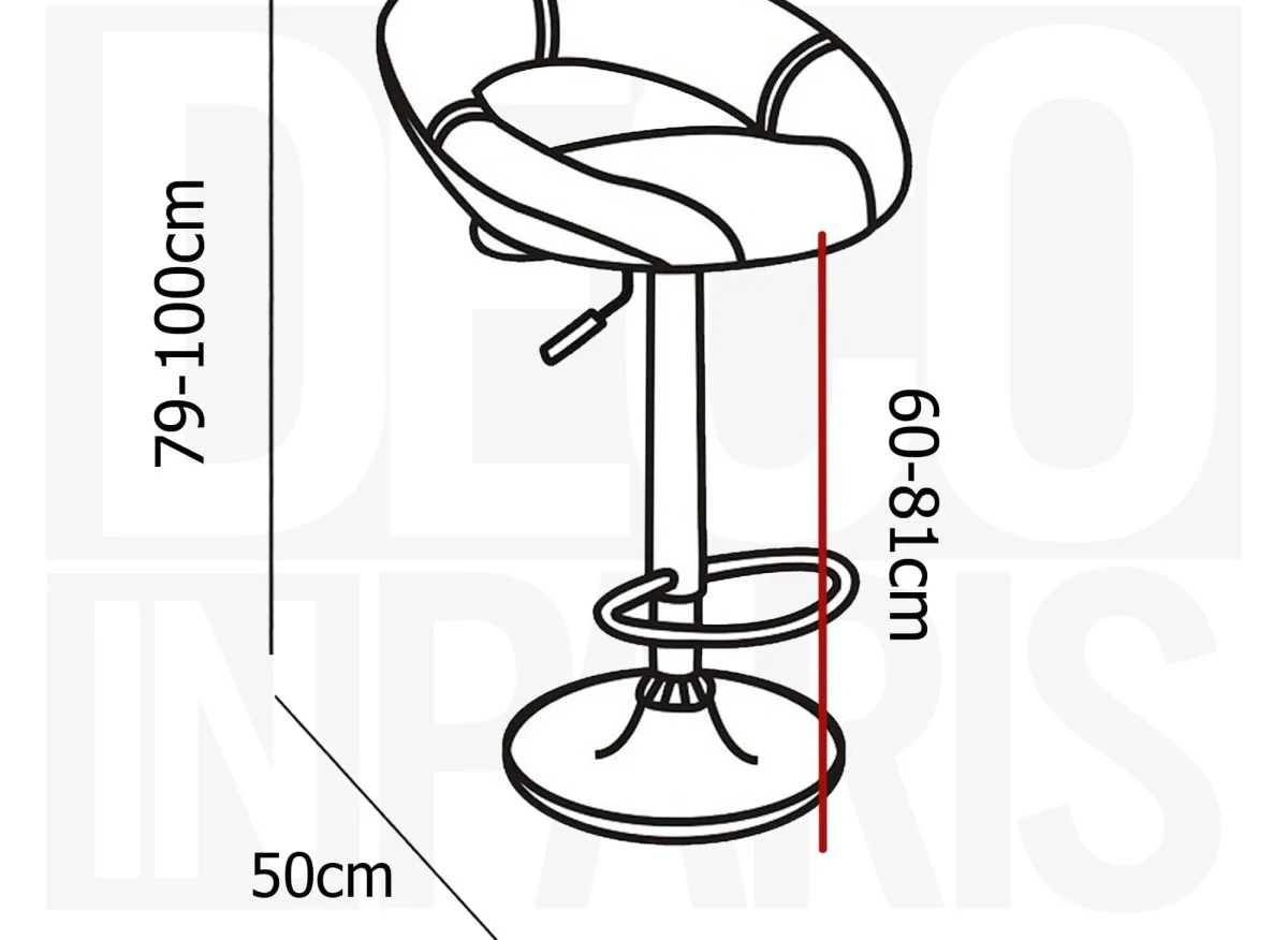 Lot de 2 tabourets de bar noir JETI - Image 7