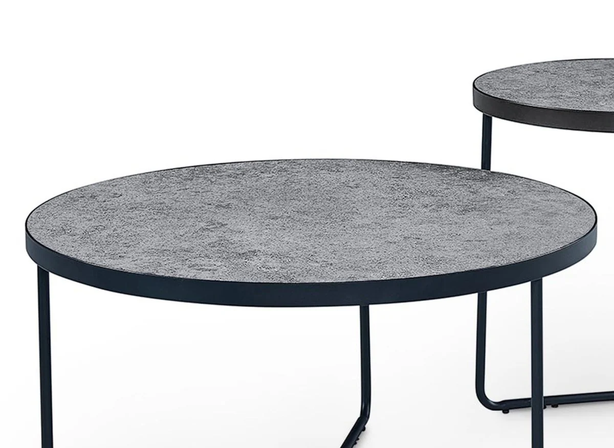 Lot de 3 tables basses rondes noir ROMY - Image 4