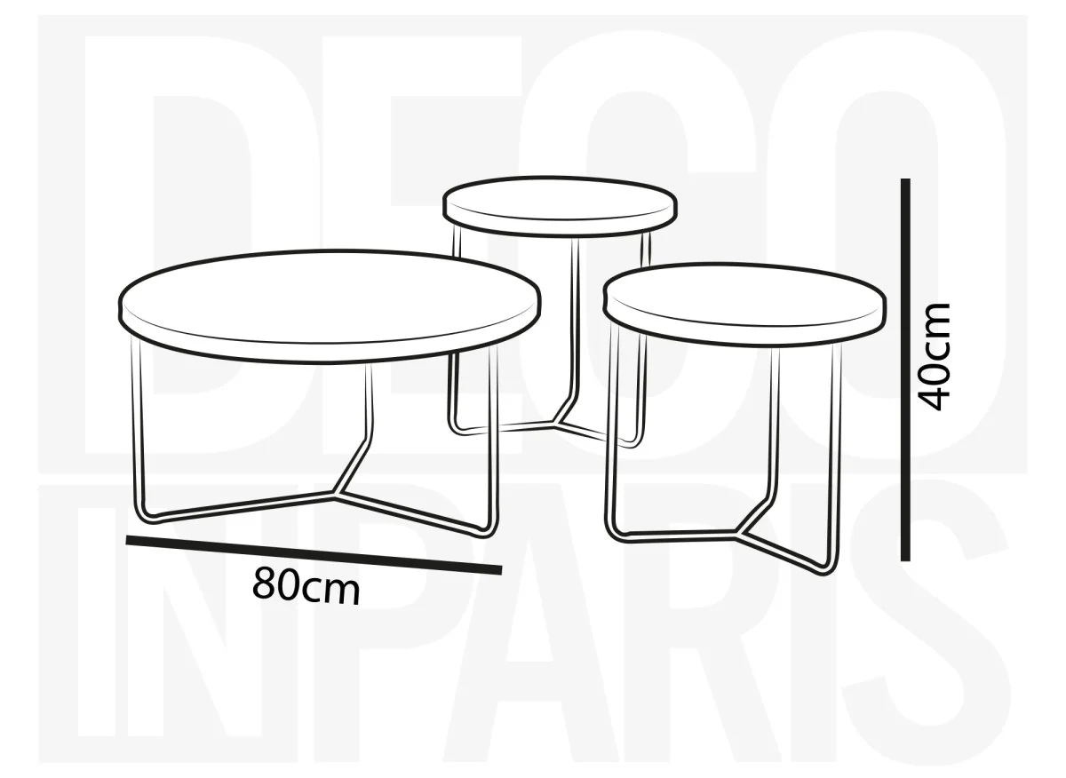 Lot de 3 tables basses rondes noir ROMY - Image 5