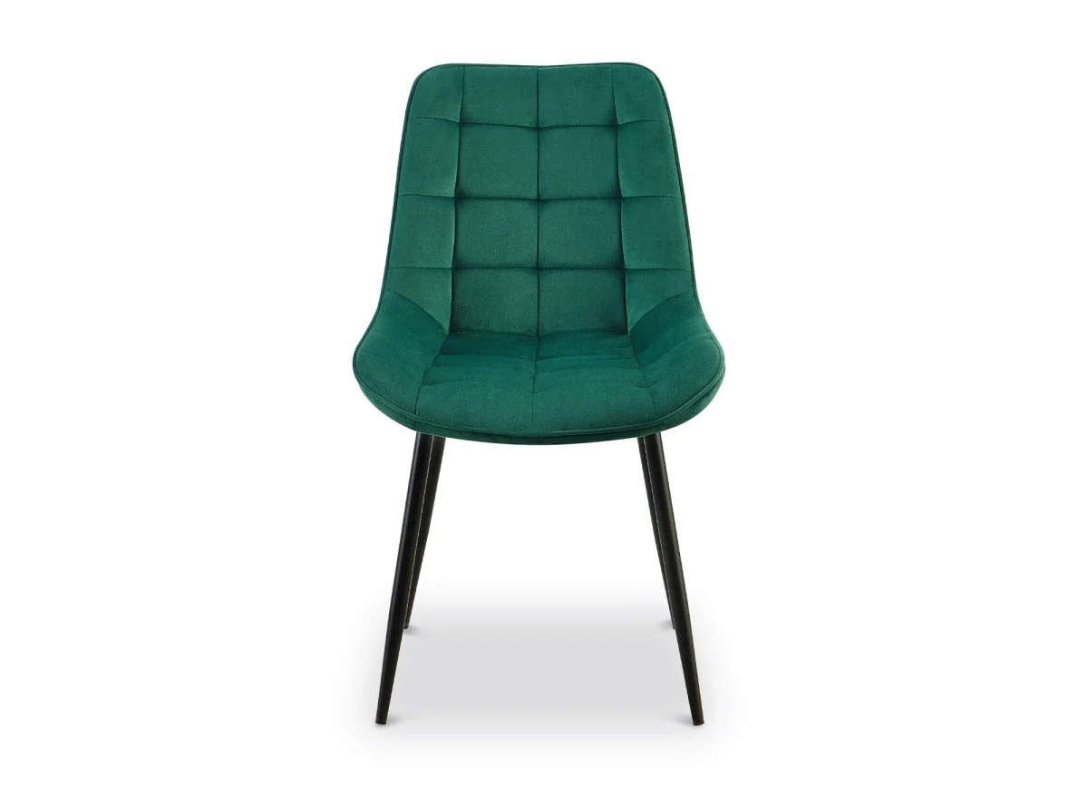 Lot de 4 chaises capitonnées en velours vert SOREN - Image 5