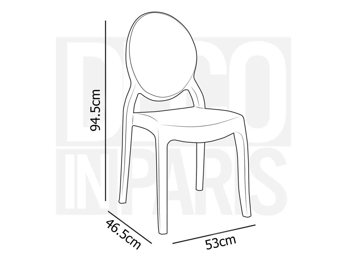 Lot de 4 chaises design en plexi transparent TOLGA - Image 12