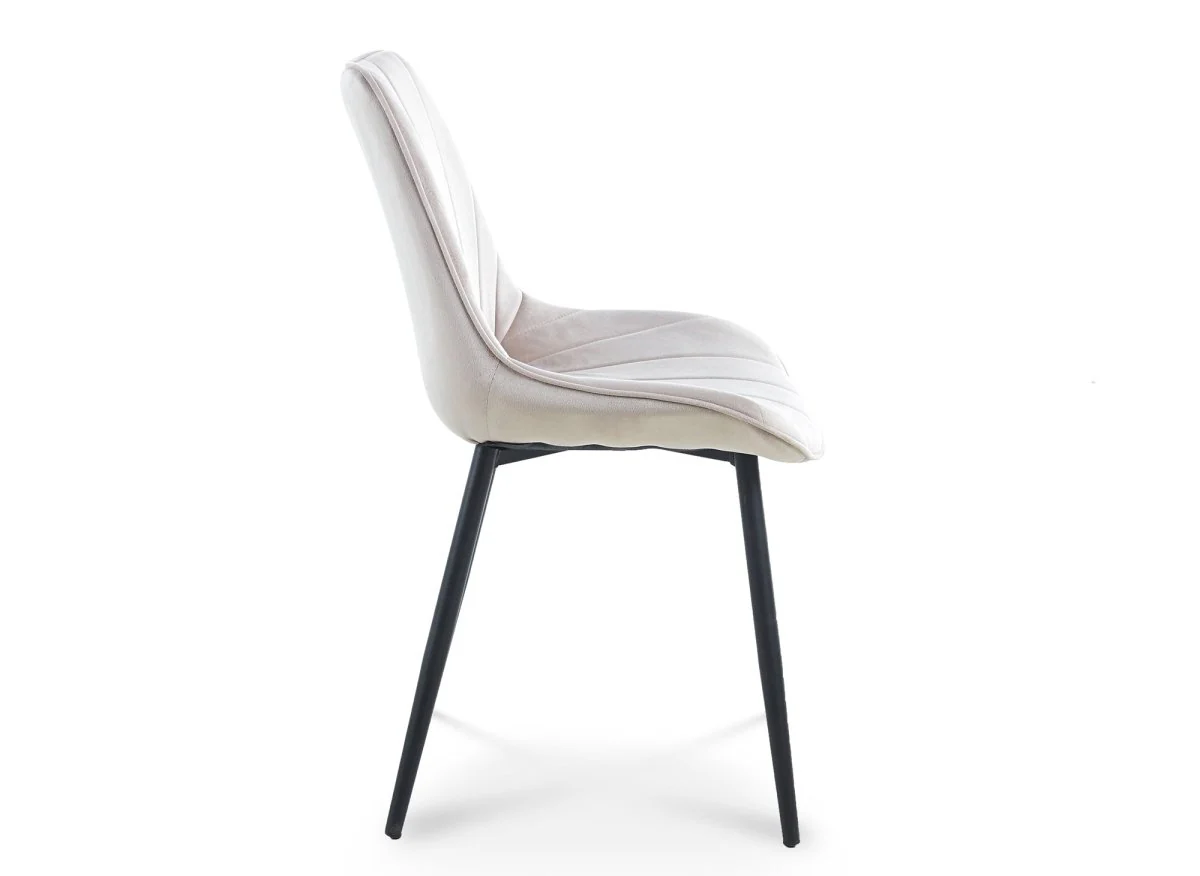 Lot de 4 chaises design en velours beige ELOVA - Image 7