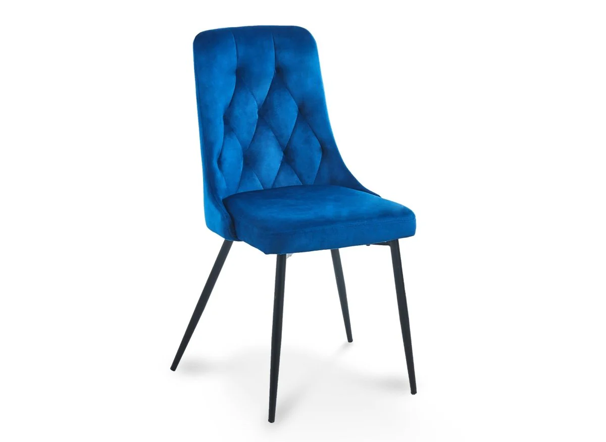 Lot de 4 chaises design en velours bleu OLVEA - Image 4