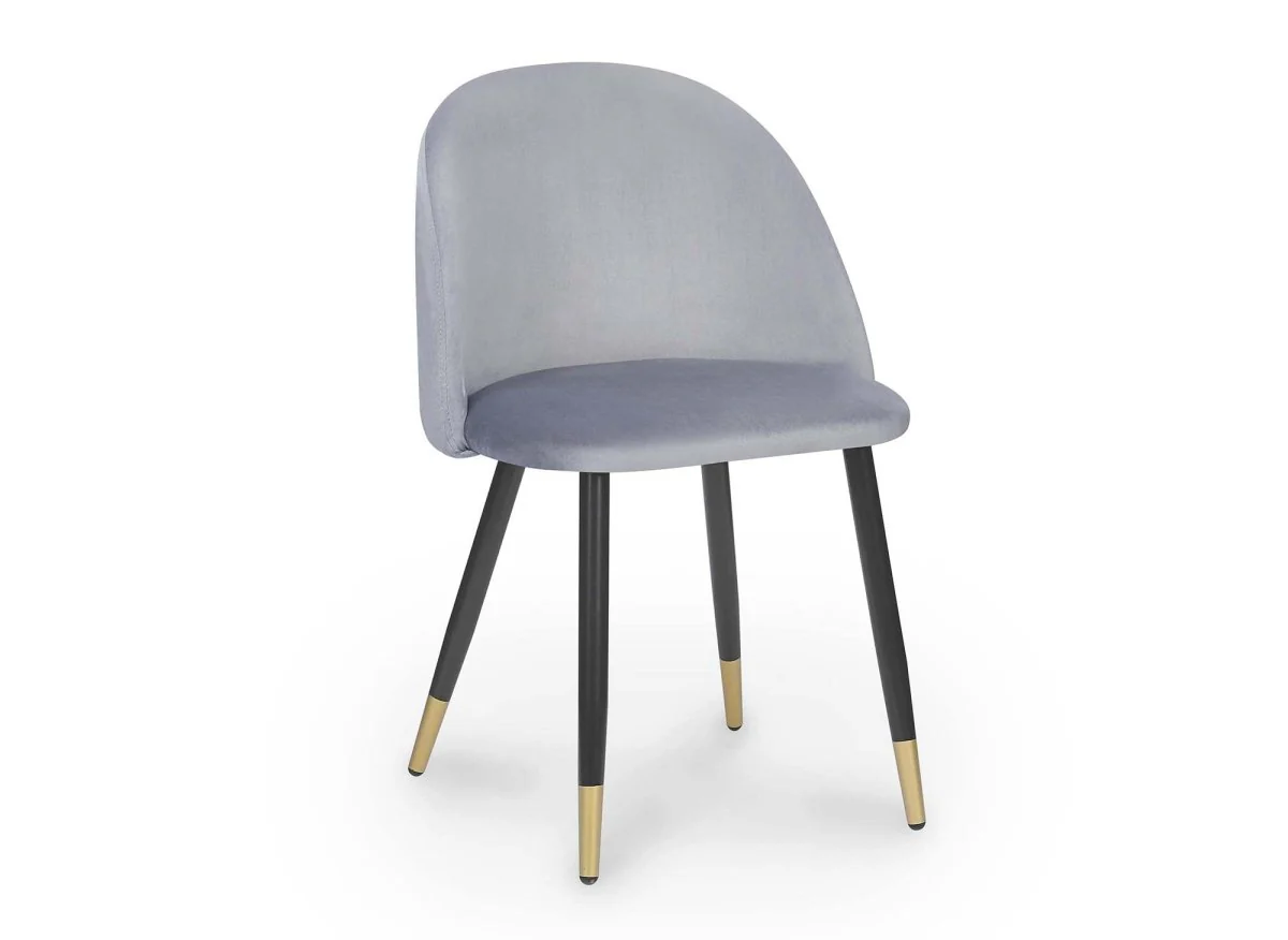 Lot de 4 chaises design en velours gris LYDIA - Image 3