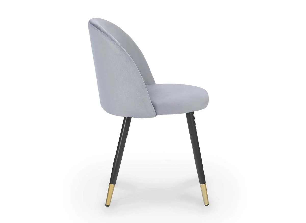 Lot de 4 chaises design en velours gris LYDIA - Image 4