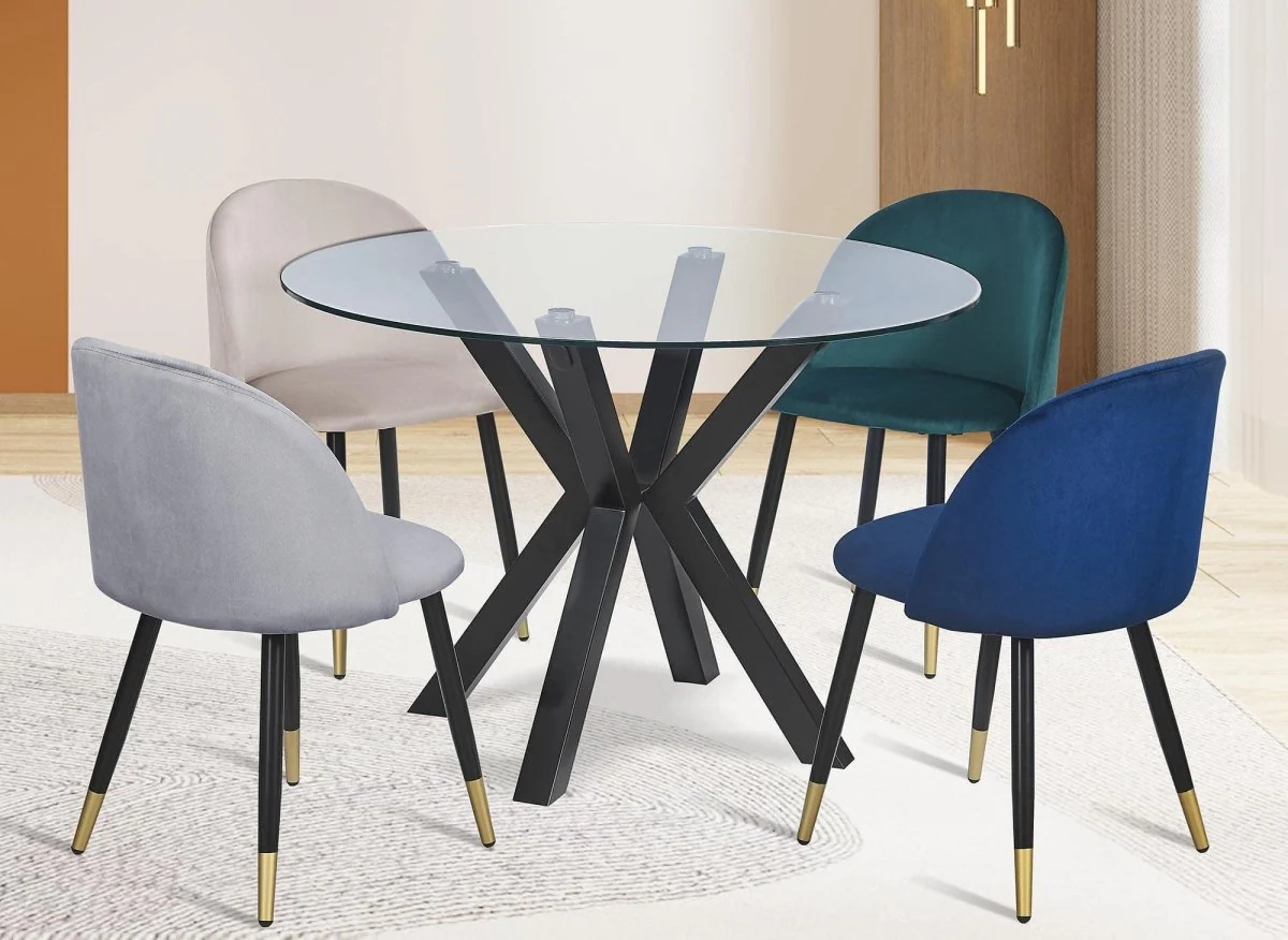 Lot de 4 chaises design en velours vert LYDIA - Image 8