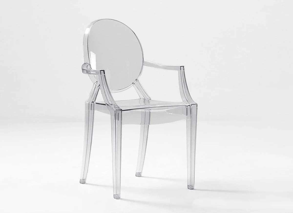 Lot de 4 chaises en plexi transparent avec accoudoirs TOLGA - Image 5