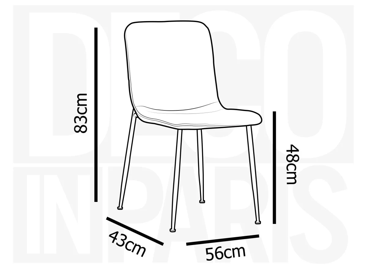 Lot de 4 chaises en tissu beige CHERYL - Image 8