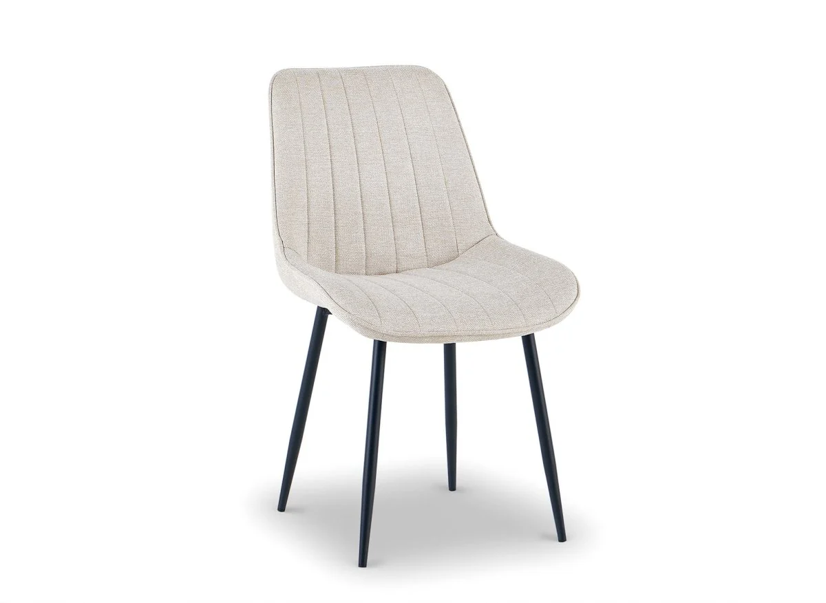 Lot de 4 chaises en tissu beige LOREVA - Image 2