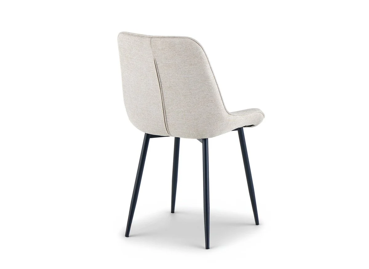 Lot de 4 chaises en tissu beige LOREVA - Image 3