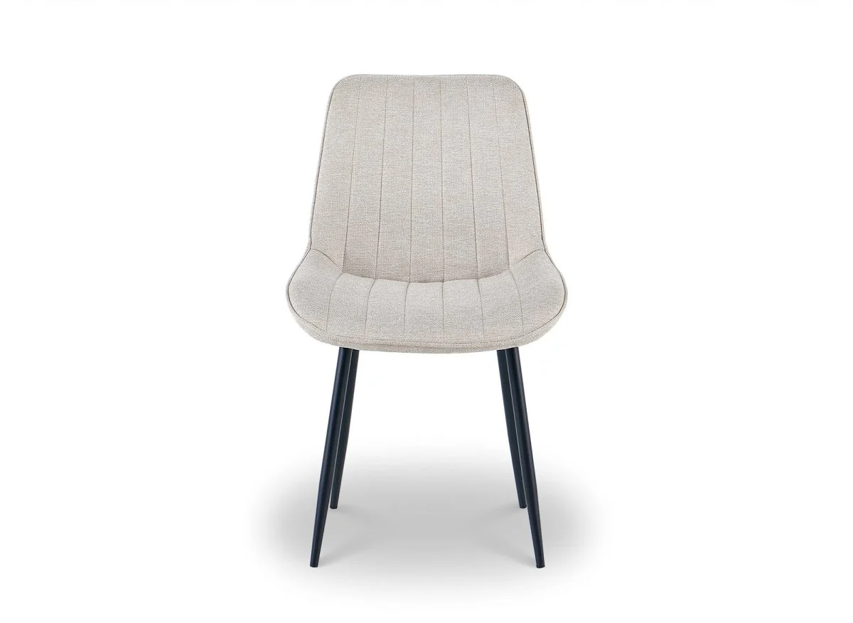 Lot de 4 chaises en tissu beige LOREVA - Image 4