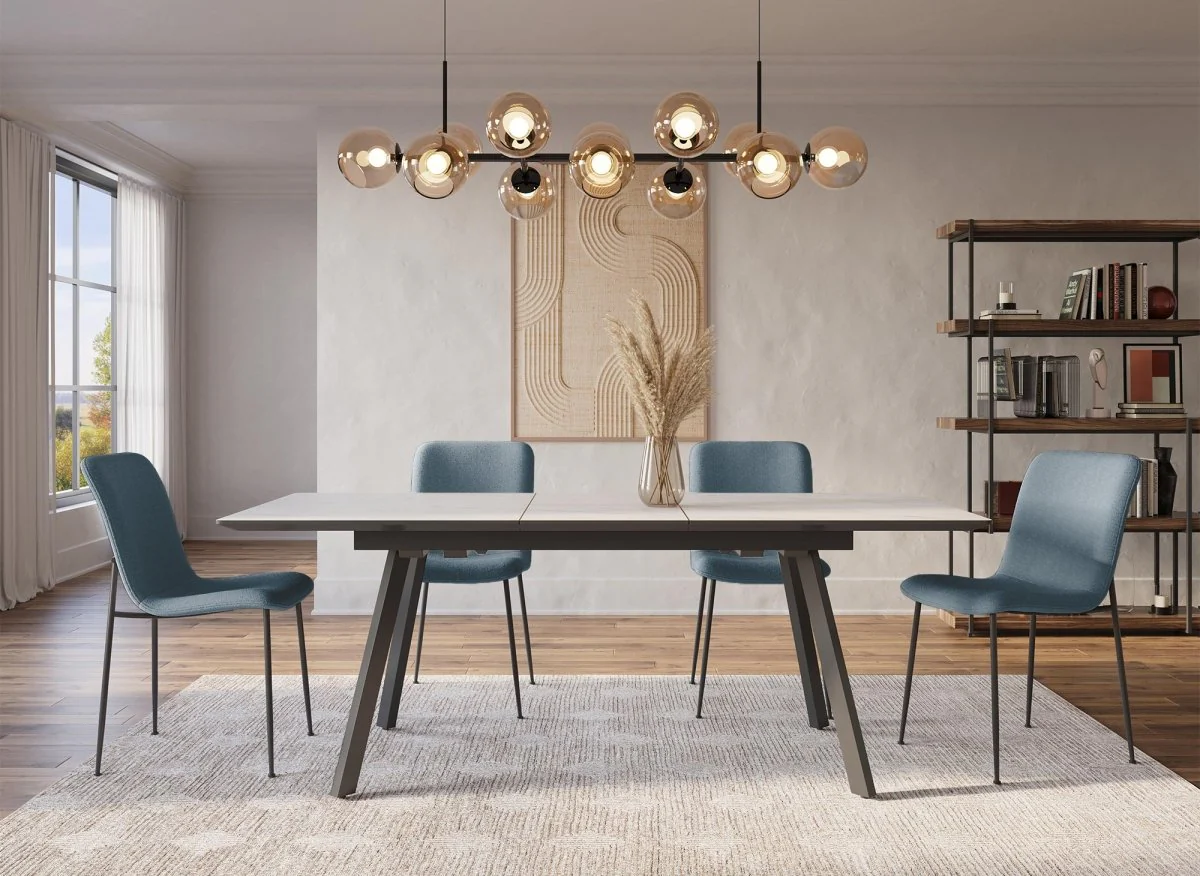 Lot de 4 chaises en tissu bleu CHERYL - Image 3