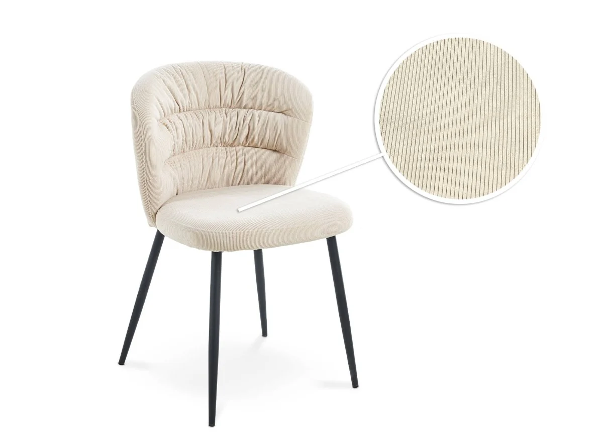 Lot de 4 chaises en velours côtelé beige DANIELA - Image 4