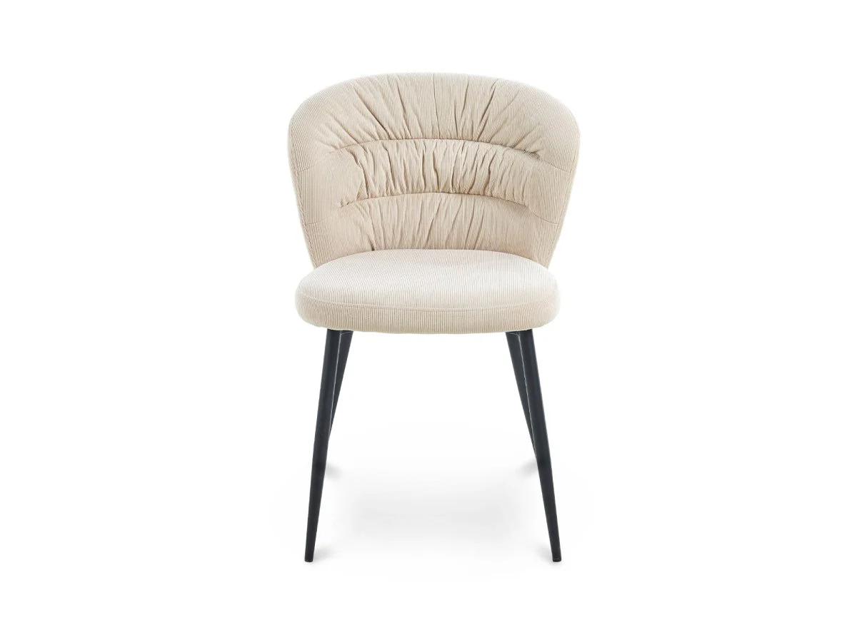 Lot de 4 chaises en velours côtelé beige DANIELA - Image 5
