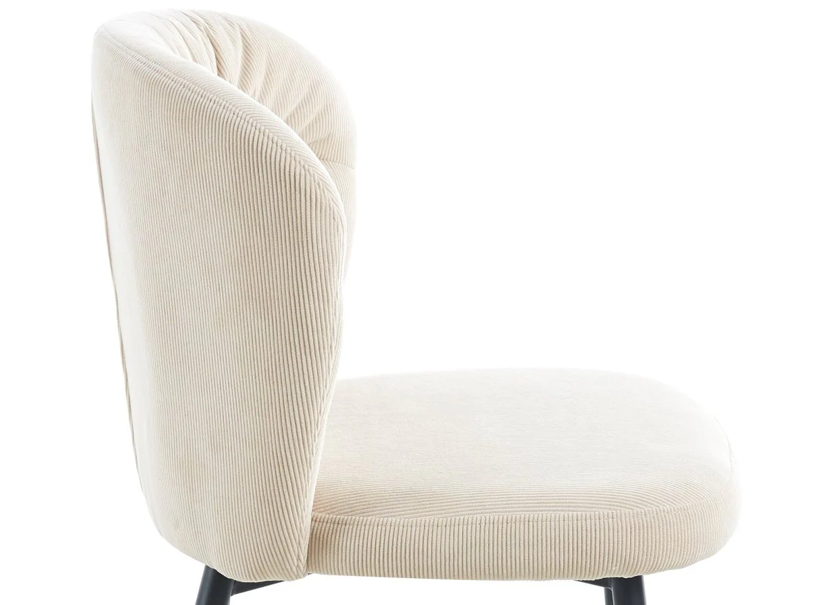 Lot de 4 chaises en velours côtelé beige DANIELA - Image 8