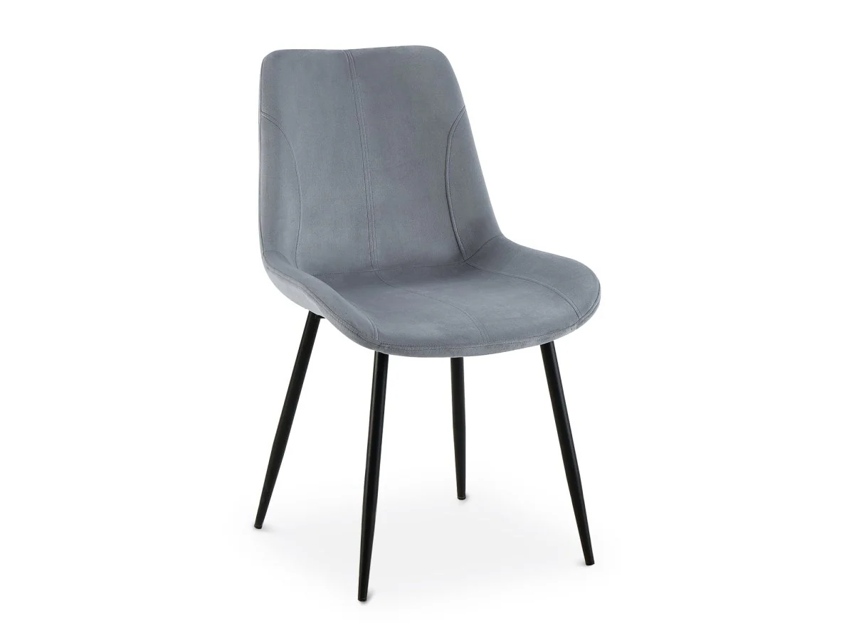 Lot de 4 chaises en velours gris THARA - Image 3
