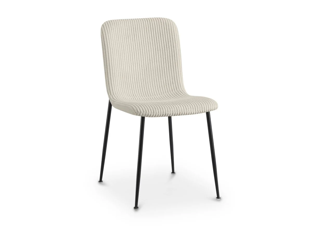 Lot de 4 chaises en velours gros côtelé beige CHERYL - Image 4