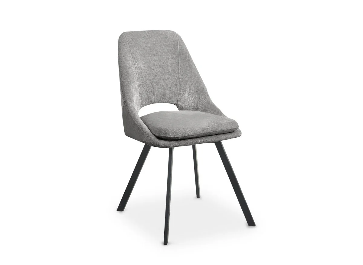 Lot de 4 chaises en velours texturé gris NARCISSE - Image 2