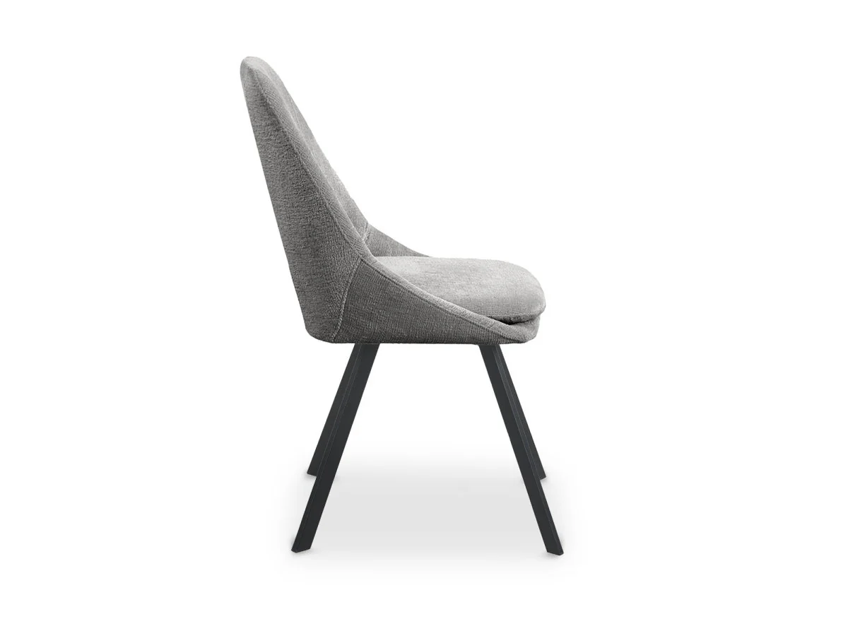 Lot de 4 chaises en velours texturé gris NARCISSE - Image 3