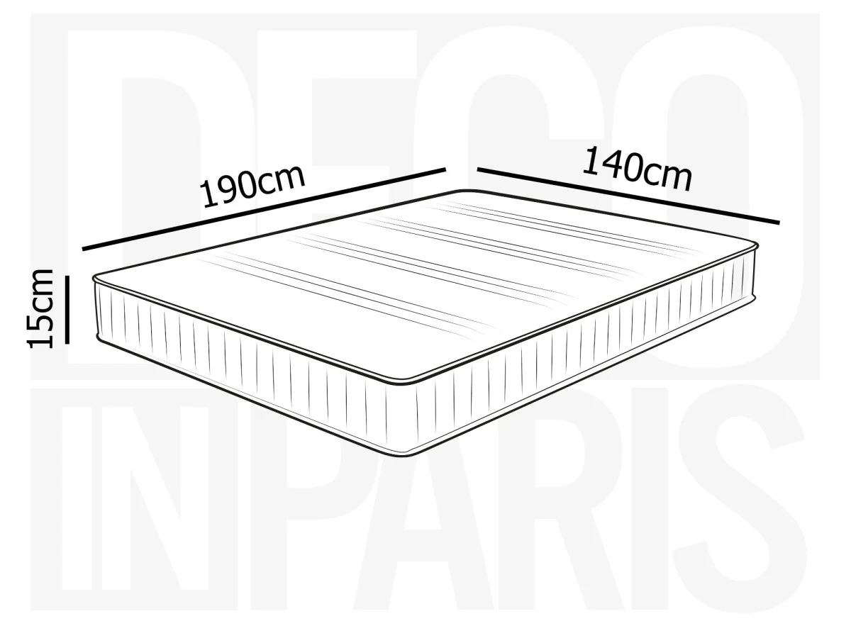 Matelas en mousse 140 x 190 cm épaisseur 15 cm WOLK - Image 10