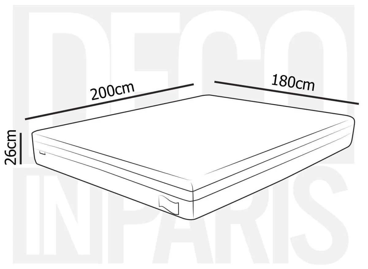 Matelas HYBRID 180 x 200 cm ressorts ensachés et mémoire de forme épaisseur 26 cm - Image 12