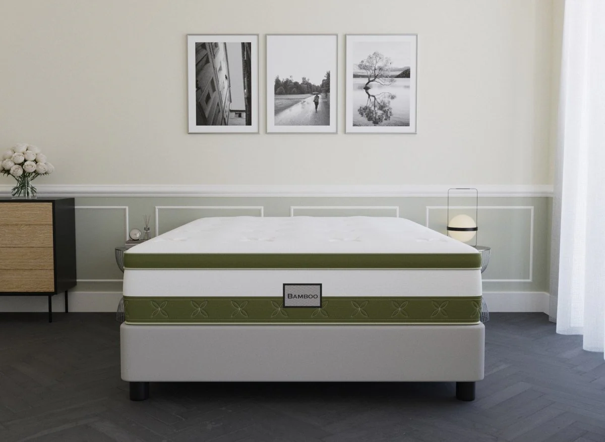 Matelas hybride BAMBOO 140 x 190 cm ressorts ensachés et mémoire de forme épaisseur 30 cm - Image 3