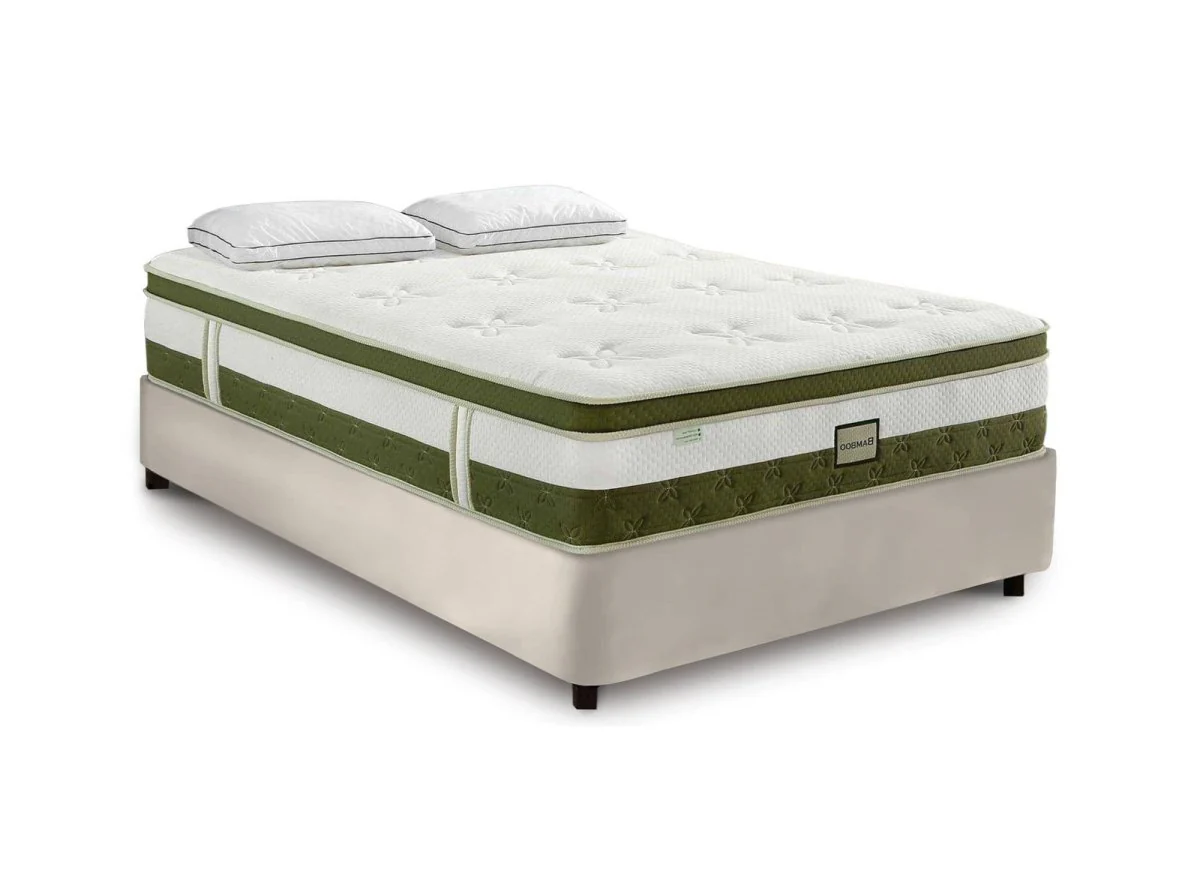 Matelas hybride BAMBOO 180 x 200 cm ressorts ensachés et mémoire de forme épaisseur 30 cm - Image 2