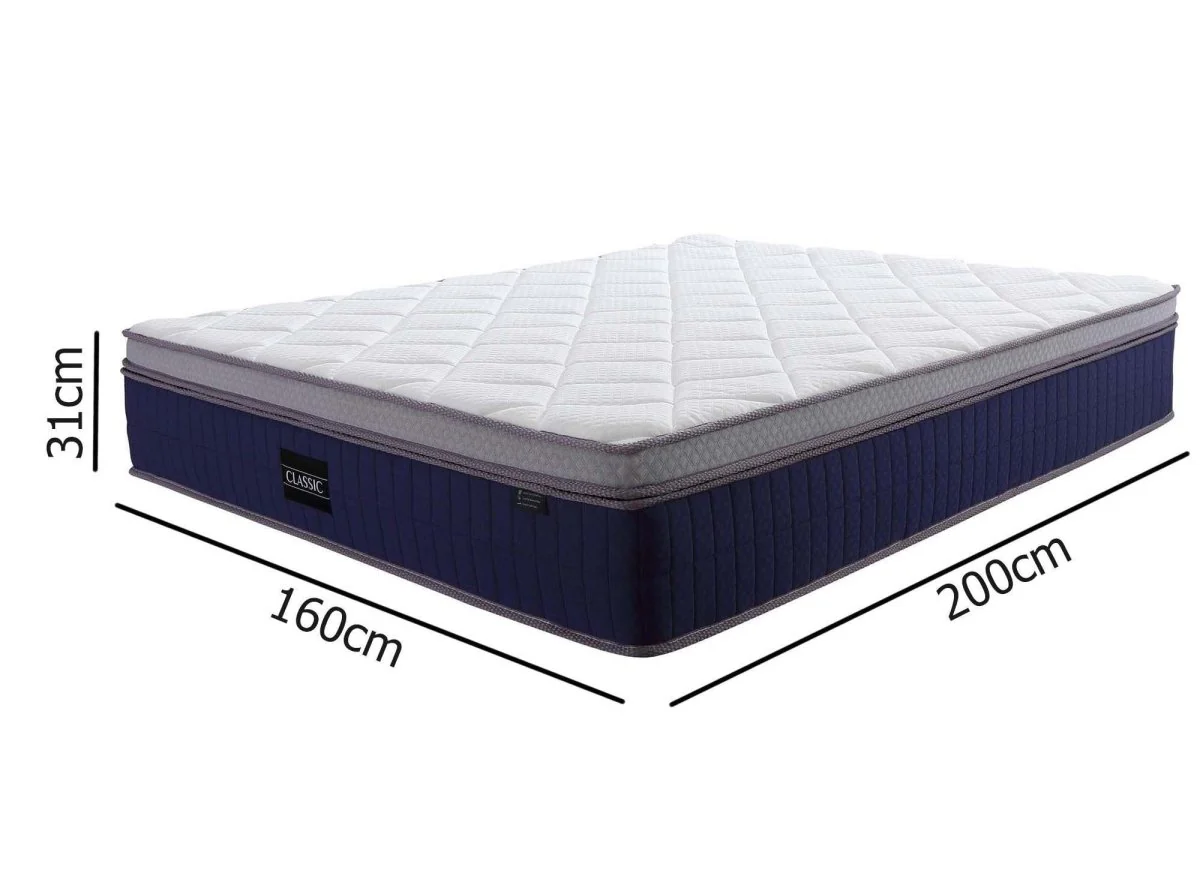 Matelas hybride CLASSIC 160 x 200 cm ressorts ensachés et mémoire de forme épaisseur 31 cm - Image 11