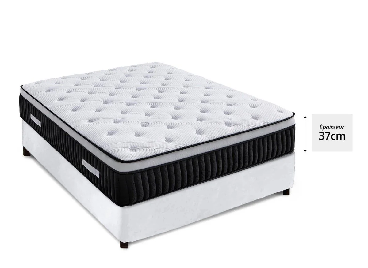 Matelas hybride mémoire de forme 140 x 190 cm épaisseur 37 cm - PILLOW - Image 2