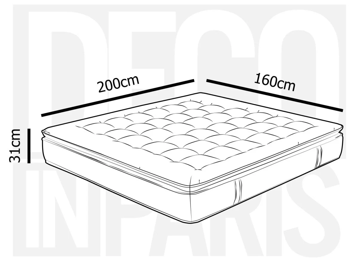 Matelas hybride mousse mémoire en gel et ressorts ensachés 160 x 200 cm épaisseur 31 cm SERENA - Image 13
