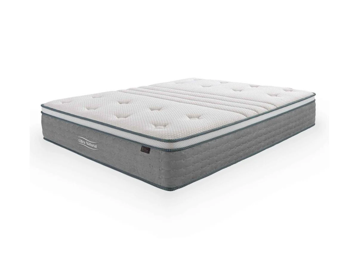 Matelas hybride NATURAL 140 x 190 cm ressorts ensachés et soie épaisseur 29 cm - Image 2