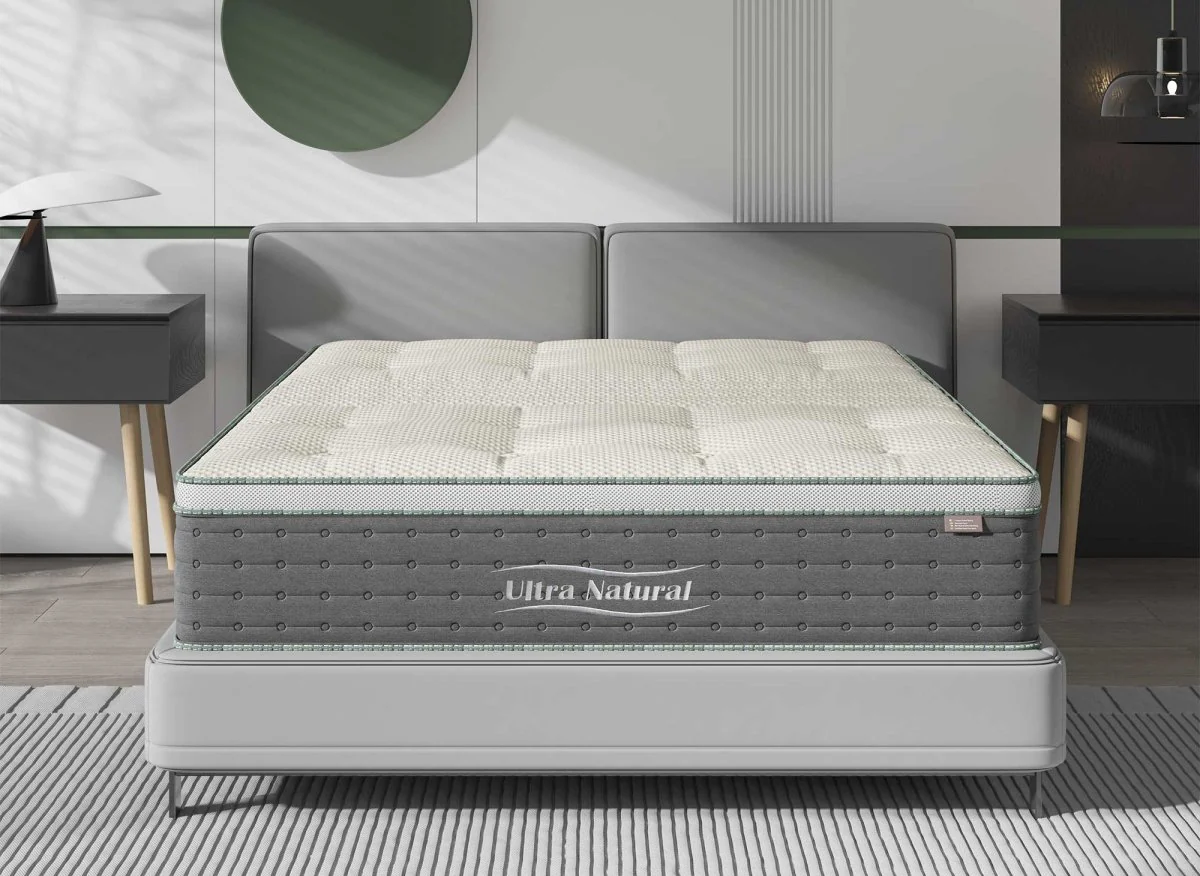 Matelas hybride NATURAL 140 x 190 cm ressorts ensachés et soie épaisseur 29 cm - Image 3