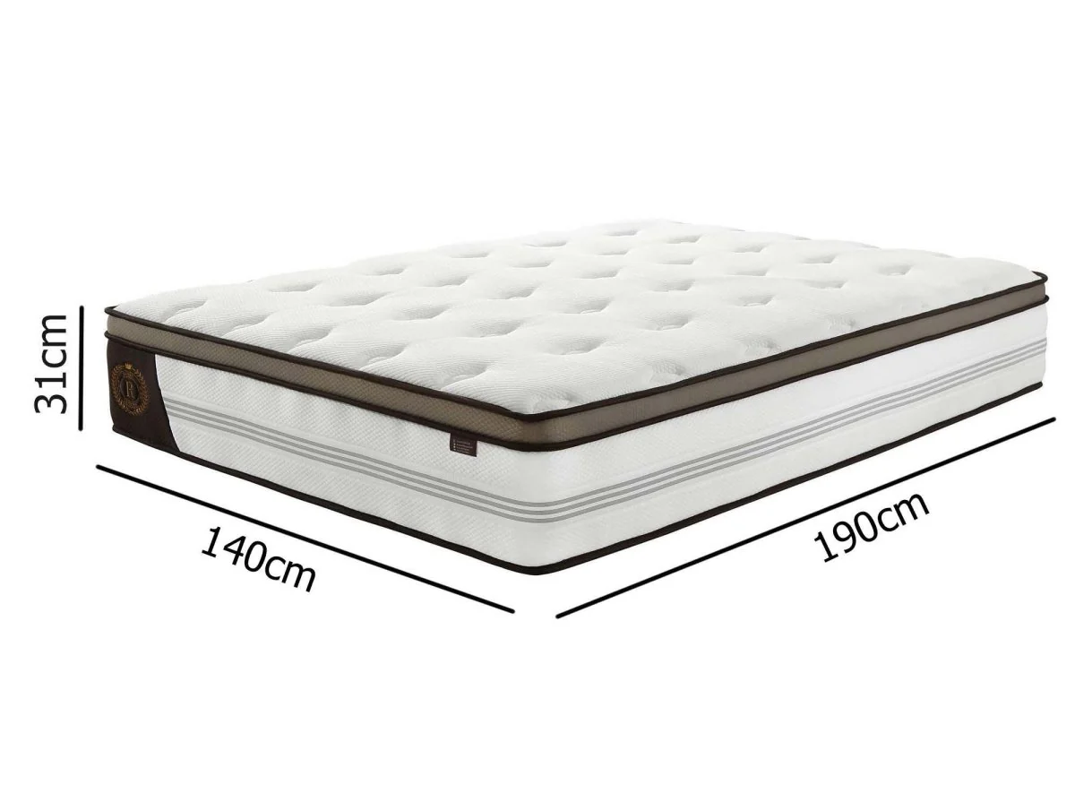 Matelas hybride ROYAL LUX 140 x 190 cm ressorts ensachés et mémoire de forme épaisseur 31 cm - Image 12