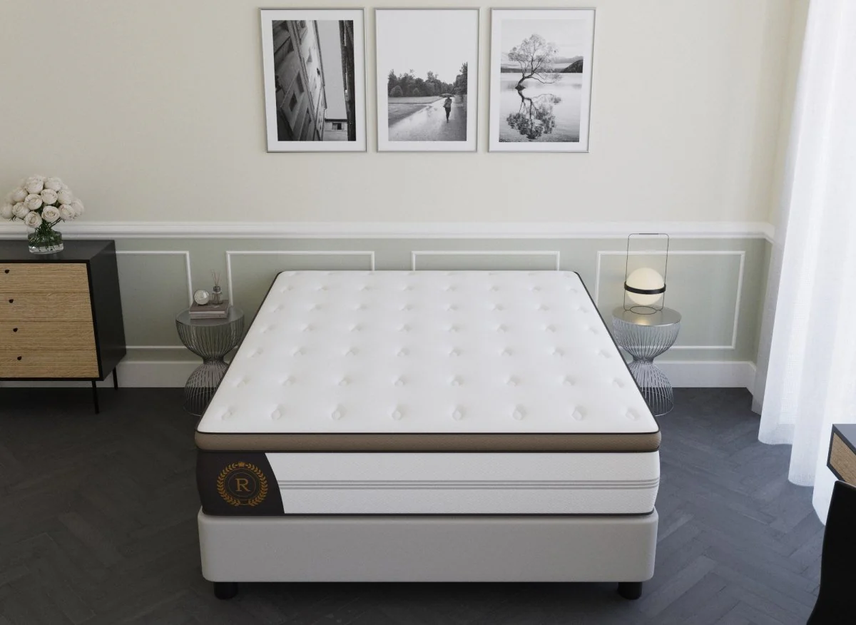 Matelas hybride ROYAL LUX 180 x 200 cm ressorts ensachés et mémoire de forme épaisseur 31 cm - Image 4