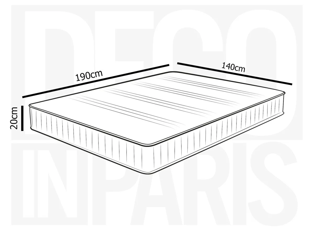 Matelas mousse 140 x 190 cm épaisseur 20 cm AWAN - Image 10