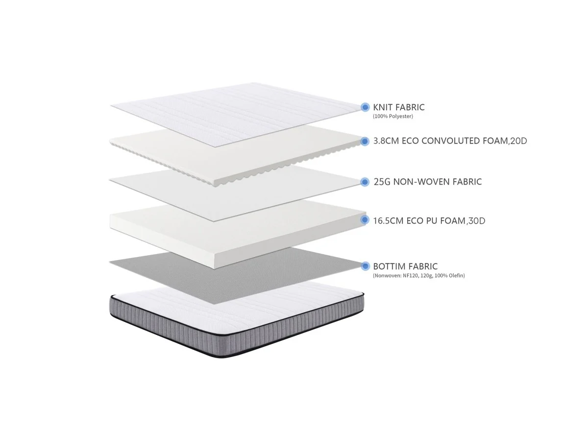 Matelas mousse 140 x 190 cm épaisseur 20 cm AWAN - Image 9