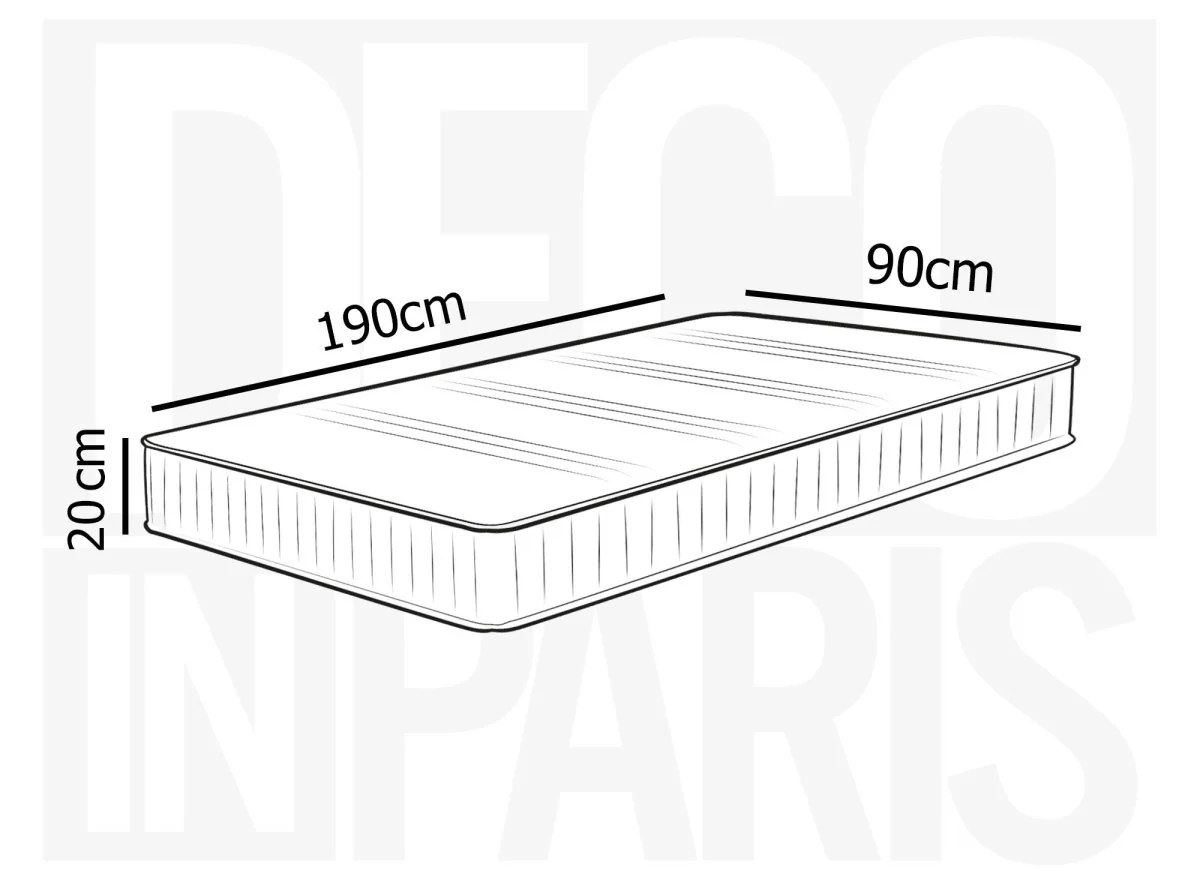 Matelas mousse 90 x 190 cm épaisseur 20 cm AWAN - Image 10