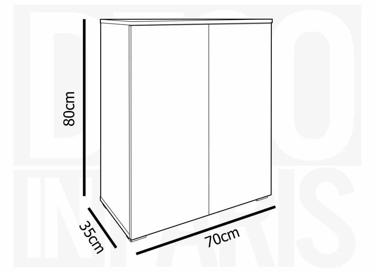 Meuble à chaussures 2 portes et 4 tiroirs en bois BAKI - Image 3