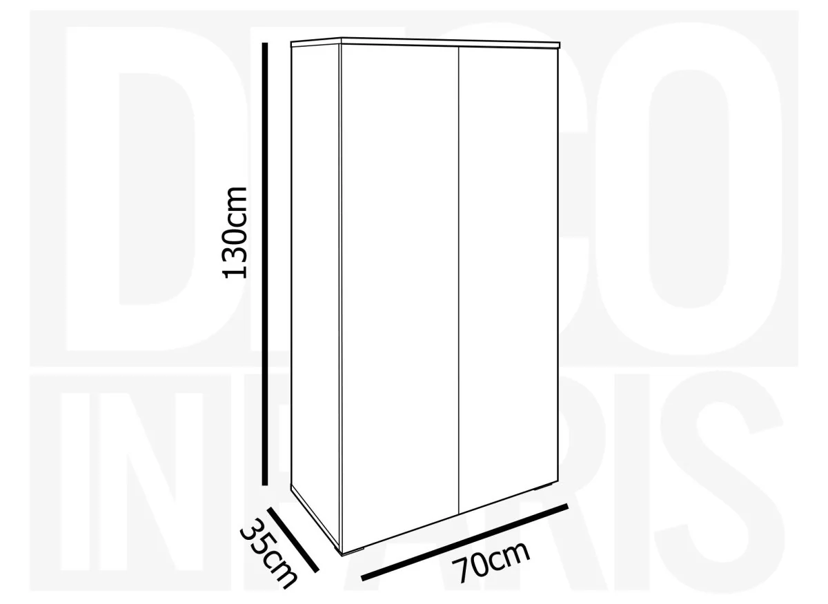 Meuble à chaussures 2 portes et 6 tiroirs noir BAKI - Image 3