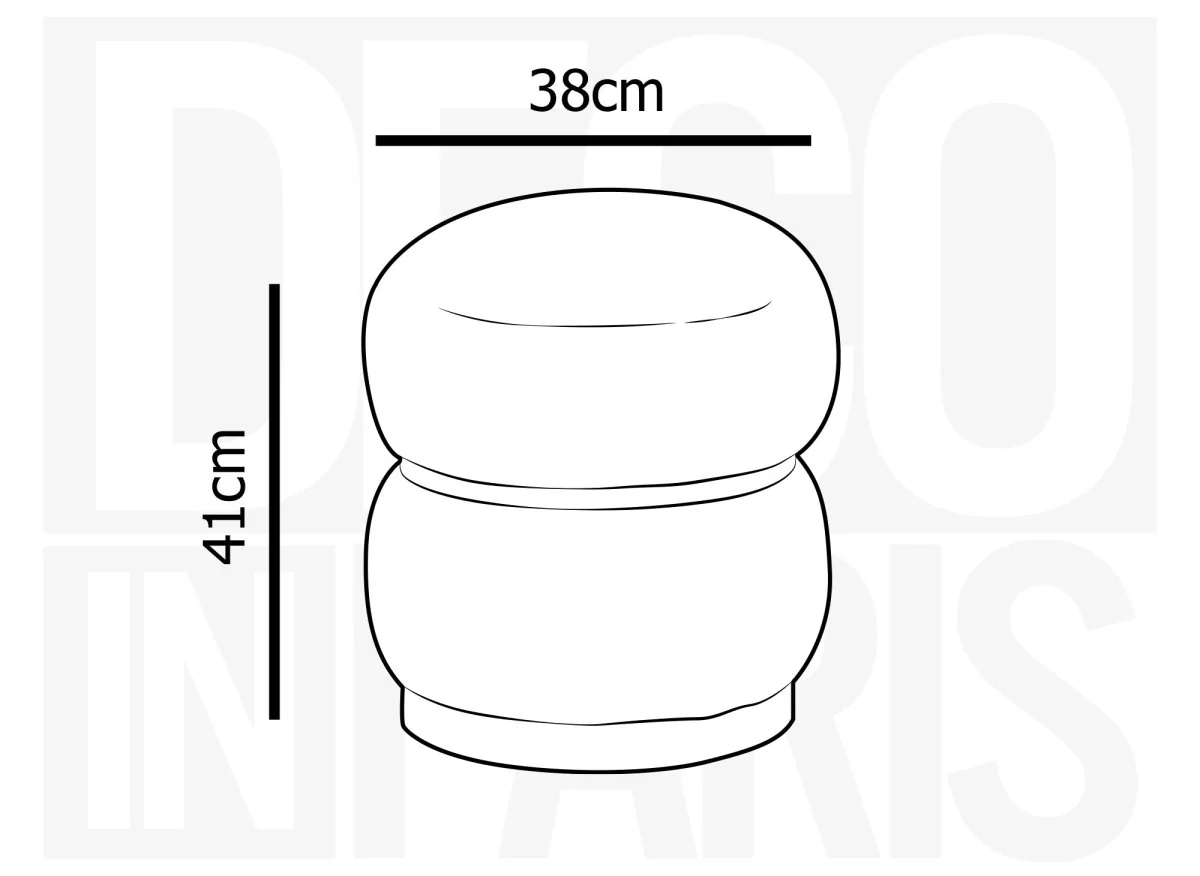 Pouf design en tissu effet peau de mouton gris et bois SNOW - Image 3