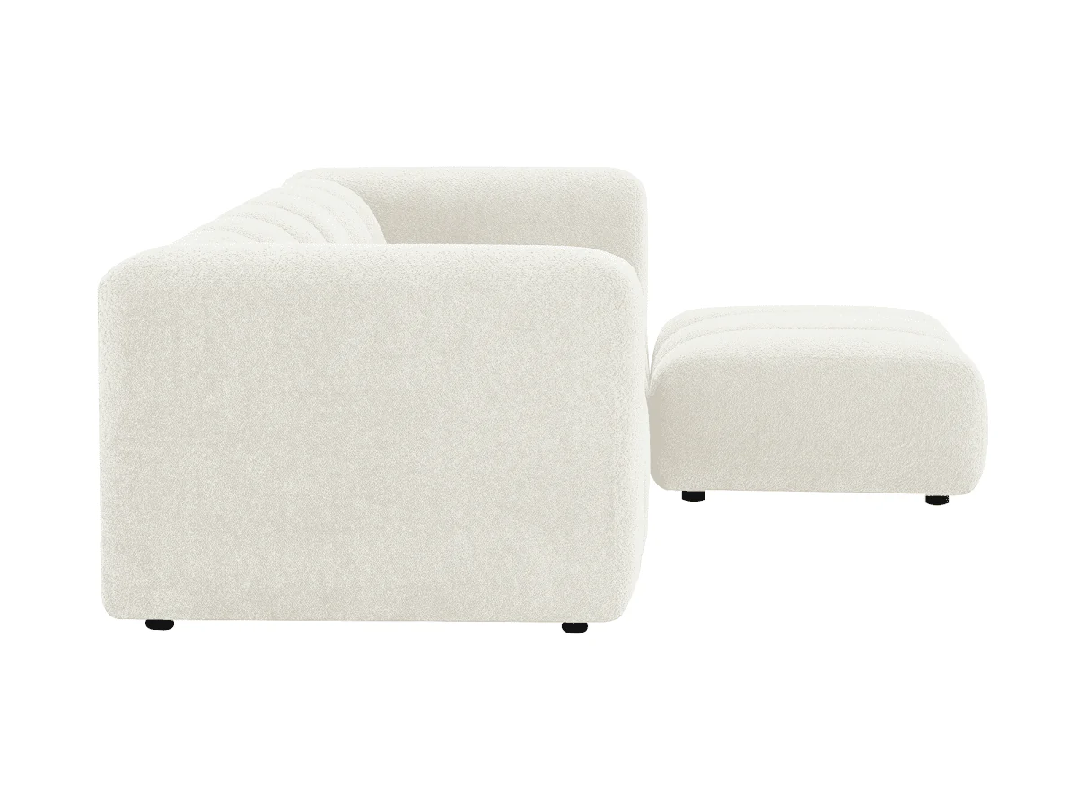 Pouf en tissu bouclette écru AELIS - Image 6