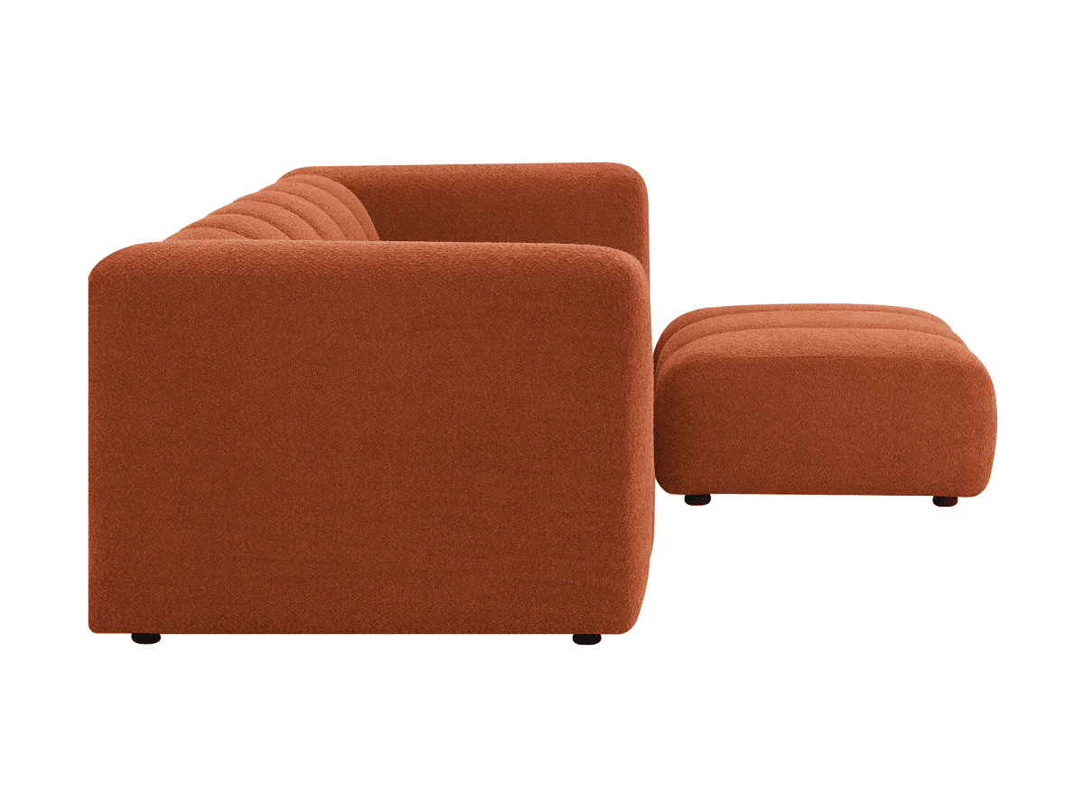 Pouf en tissu bouclette terracotta AELIS - Image 6